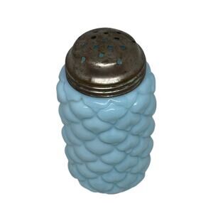 Consolidated Glass EAPG Light Blue Opaline Cone/Pineapple Sugar Shaker C1890 USA